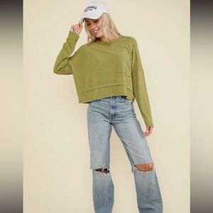 Olive Green Women's Casual Top